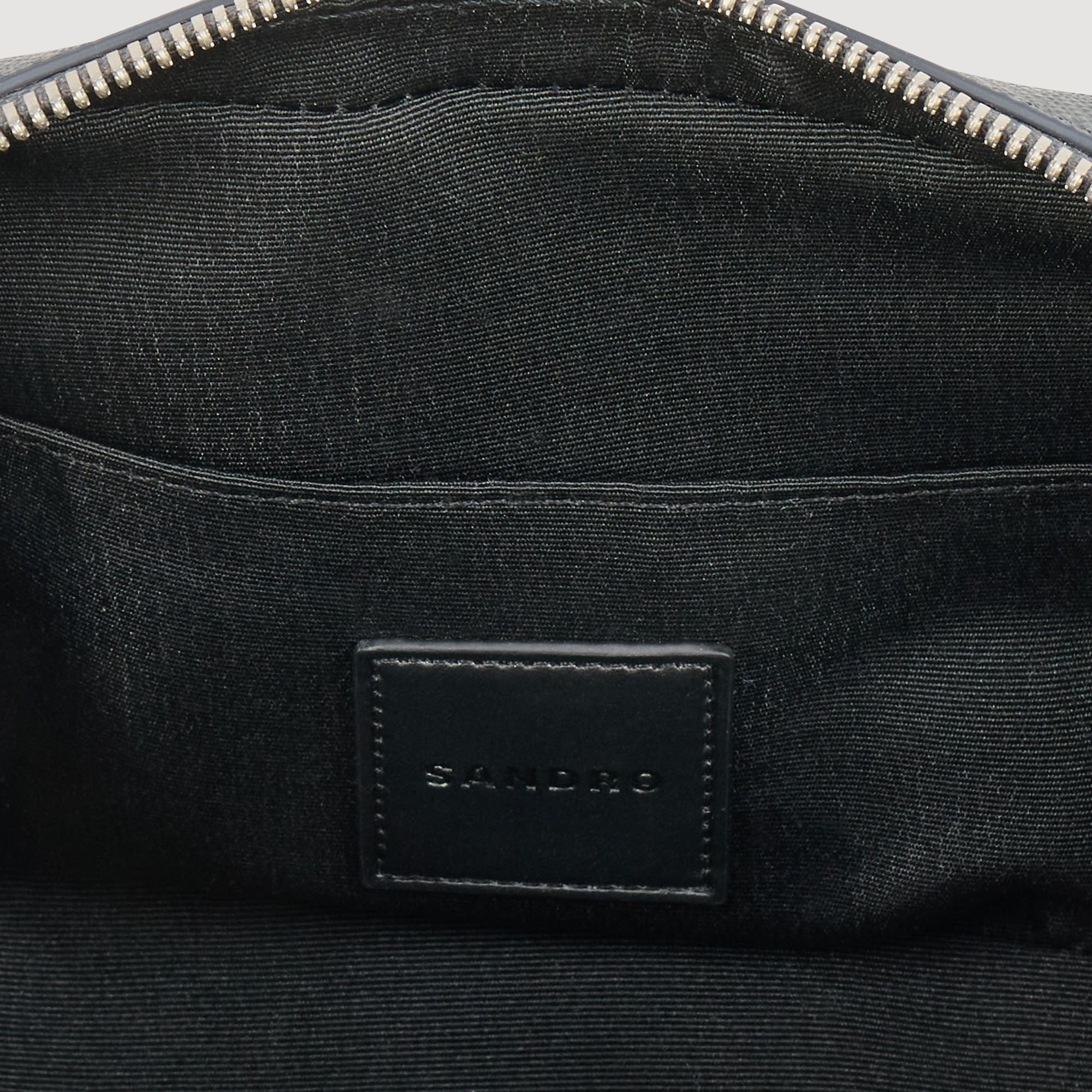 Sandro / Small reconstitued leather bag Steel