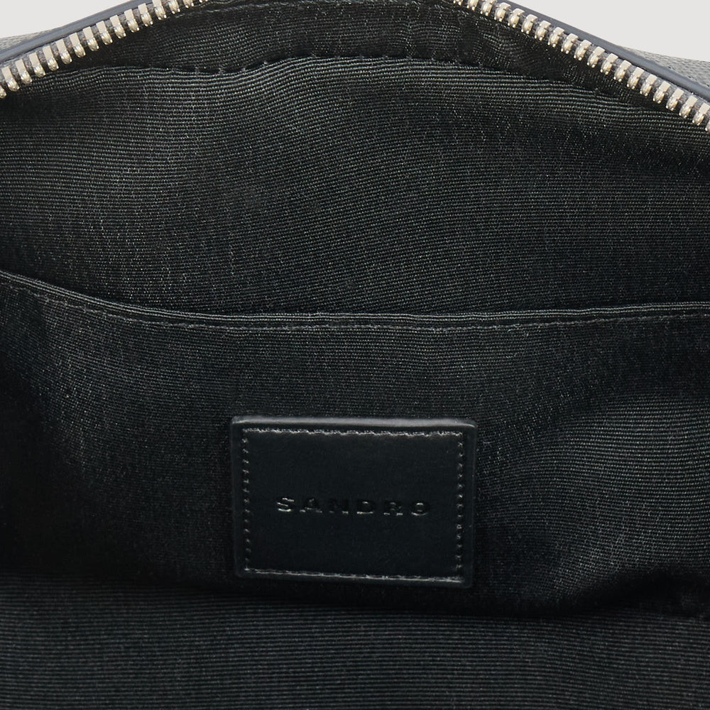 Sandro / Small reconstitued leather bag Steel