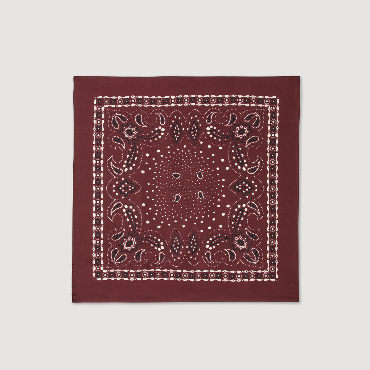Sandro / Silk bandana print scarf Bordeaux