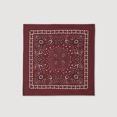 Sandro / Silk bandana print scarf Bordeaux