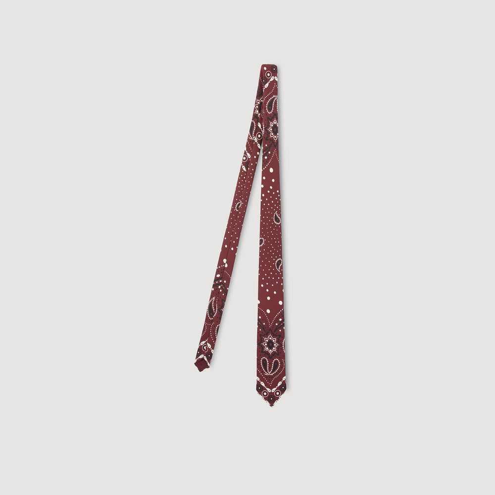 Sandro / Silk paisley print tie Bordeaux