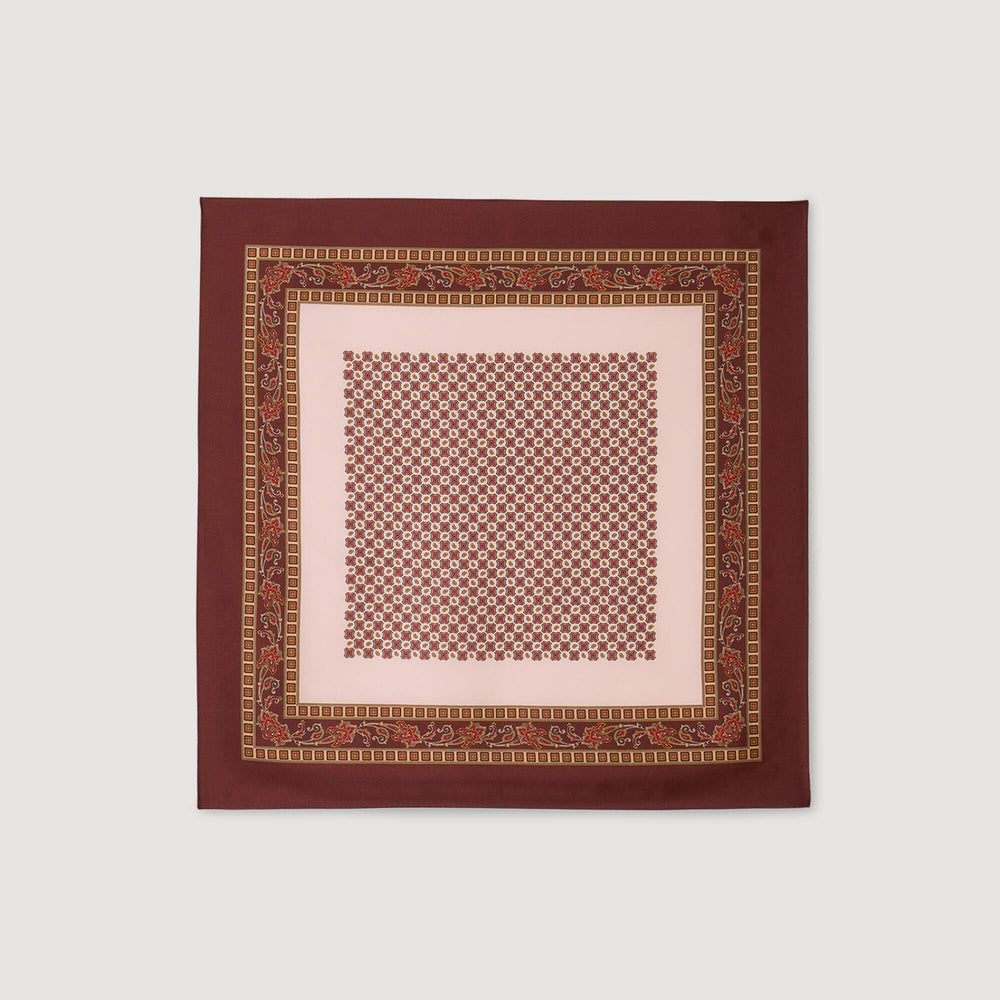 Sandro / Placed print scarf Nude / Bordeaux