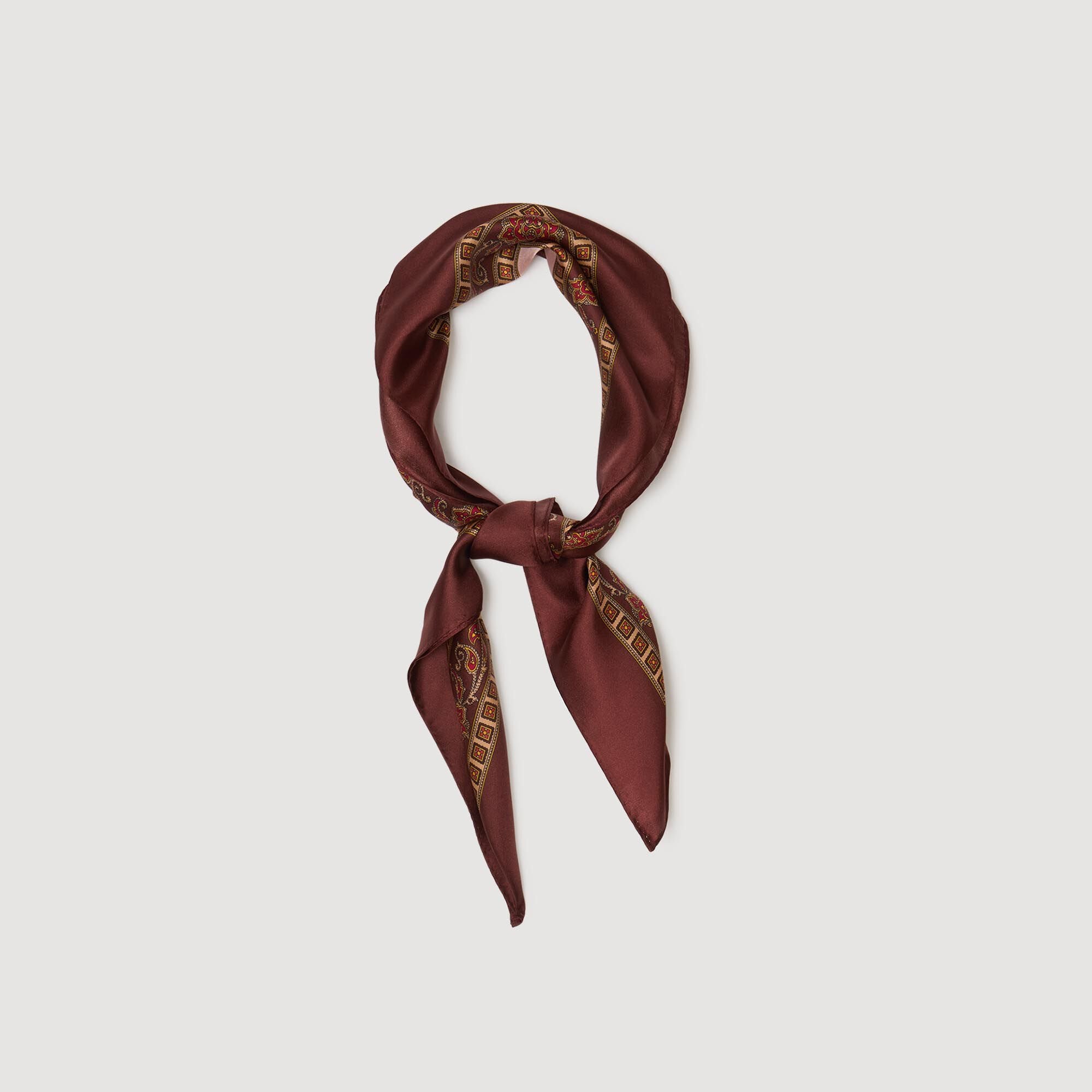 Sandro / Placed print scarf Nude / Bordeaux