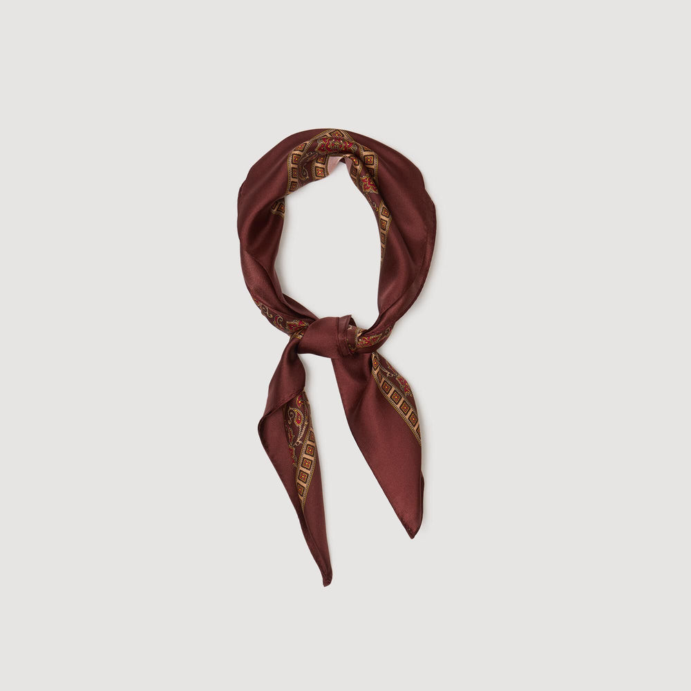 Sandro / Placed print scarf Nude / Bordeaux