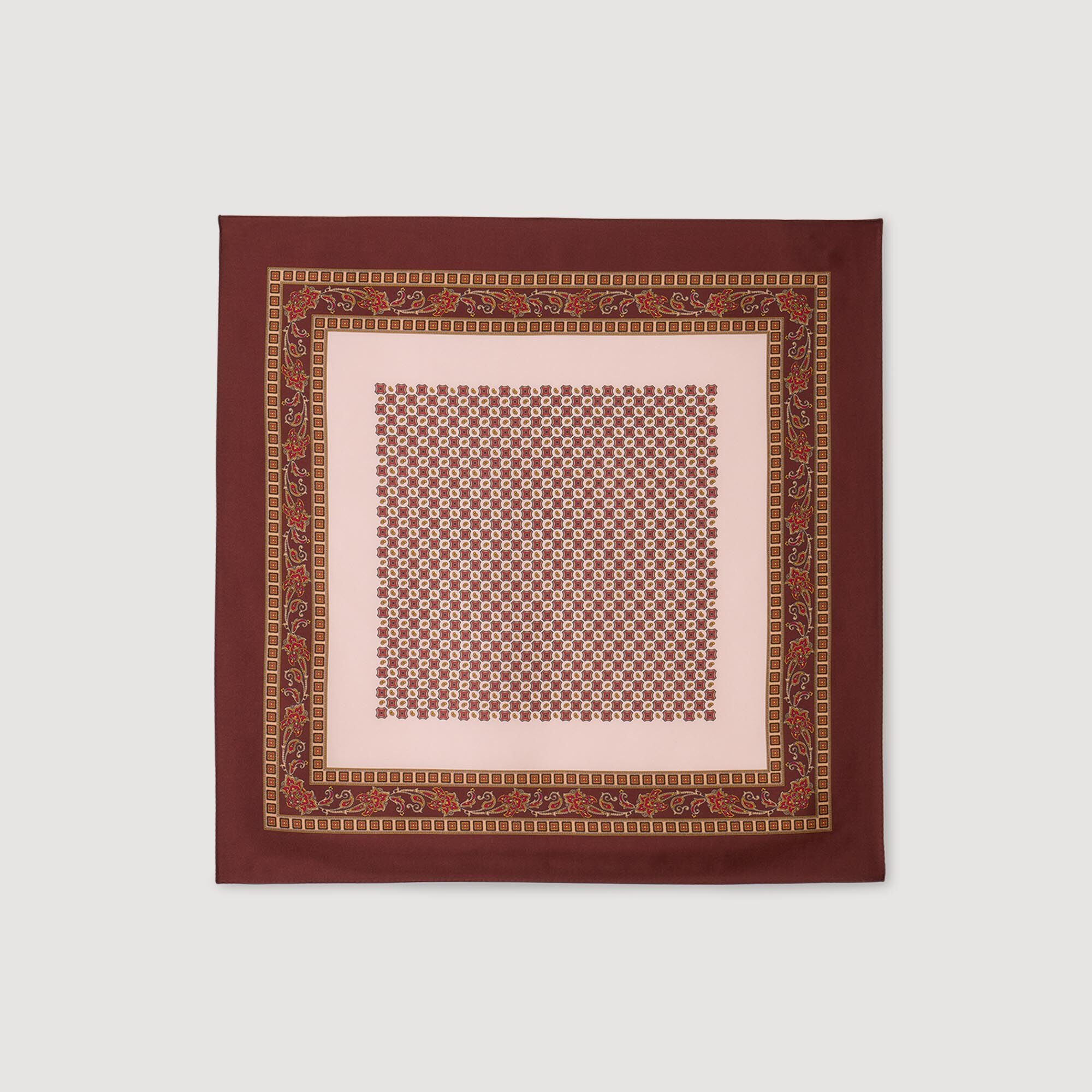 Sandro / Placed print scarf Nude / Bordeaux