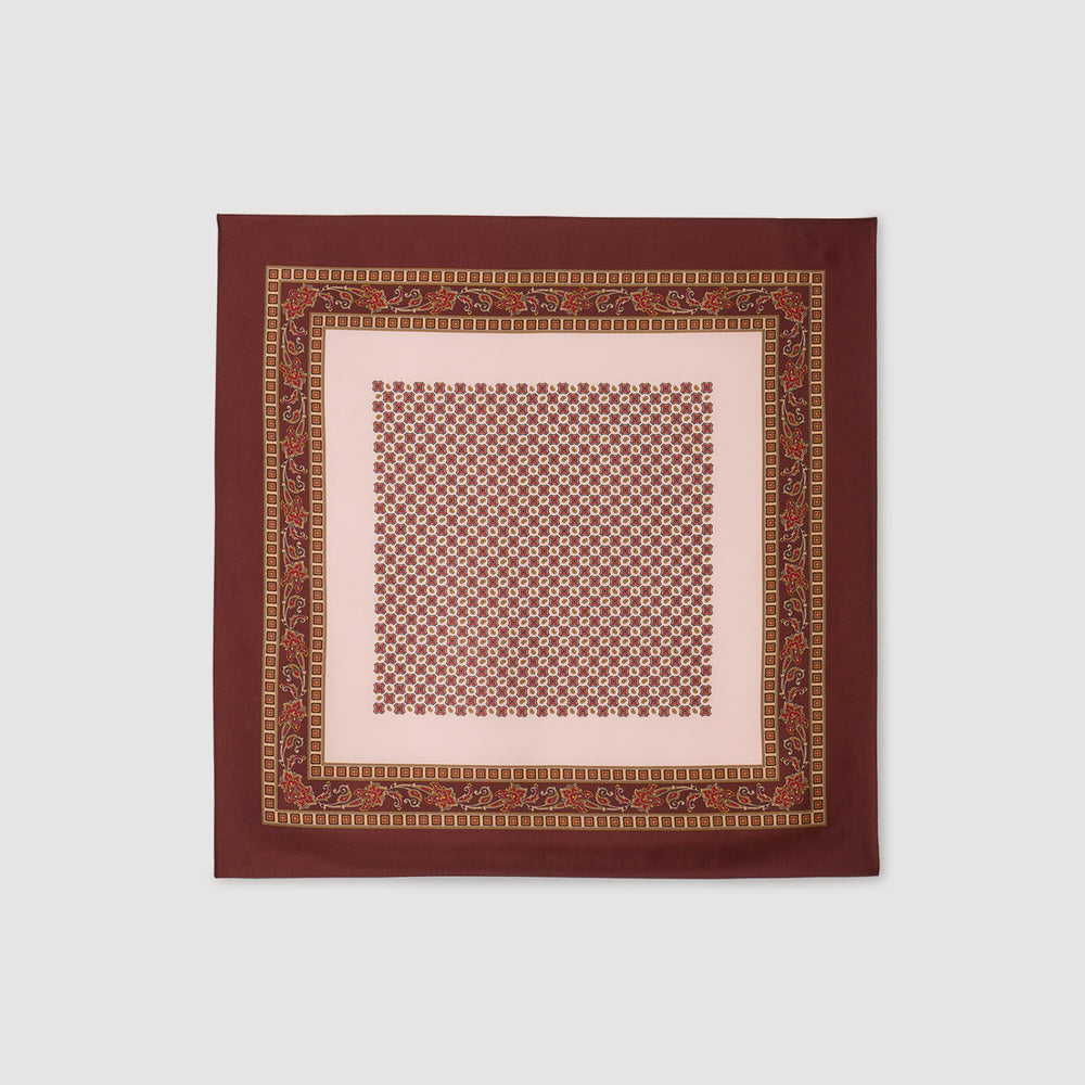 Sandro / Placed print scarf Nude / Bordeaux