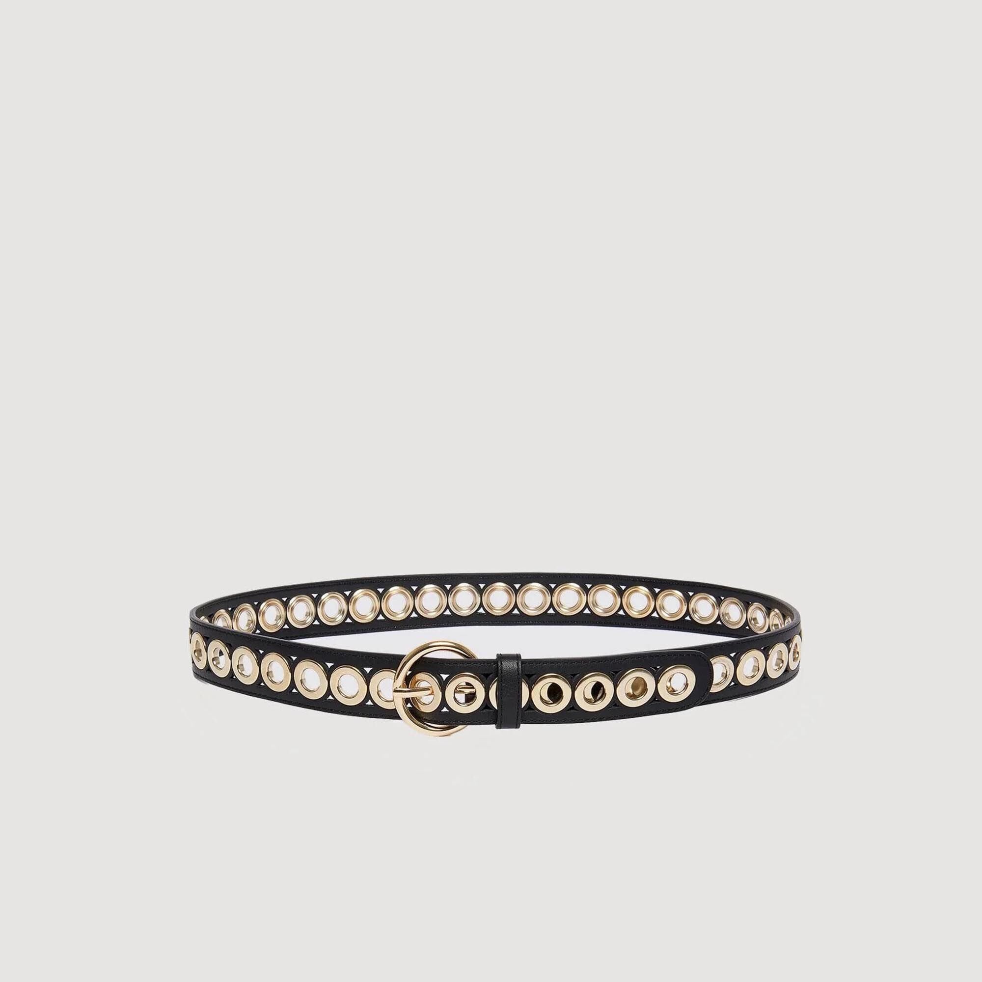 Sandro / Belt with round buckle and eyelets Black