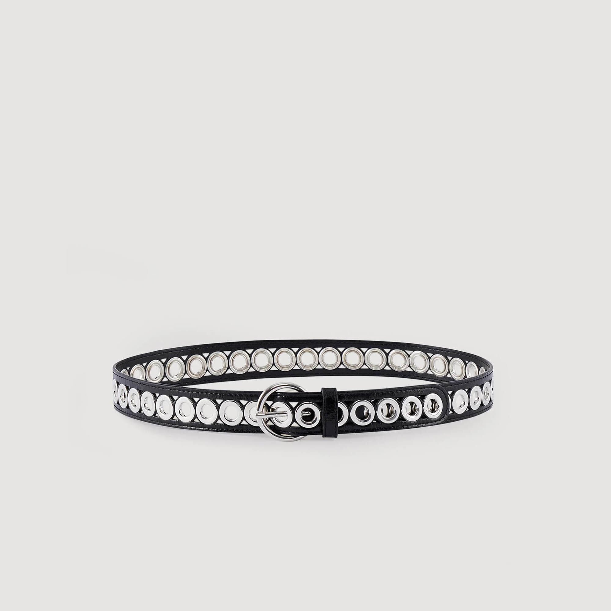 Sandro / Belt with round buckle and eyelets Black