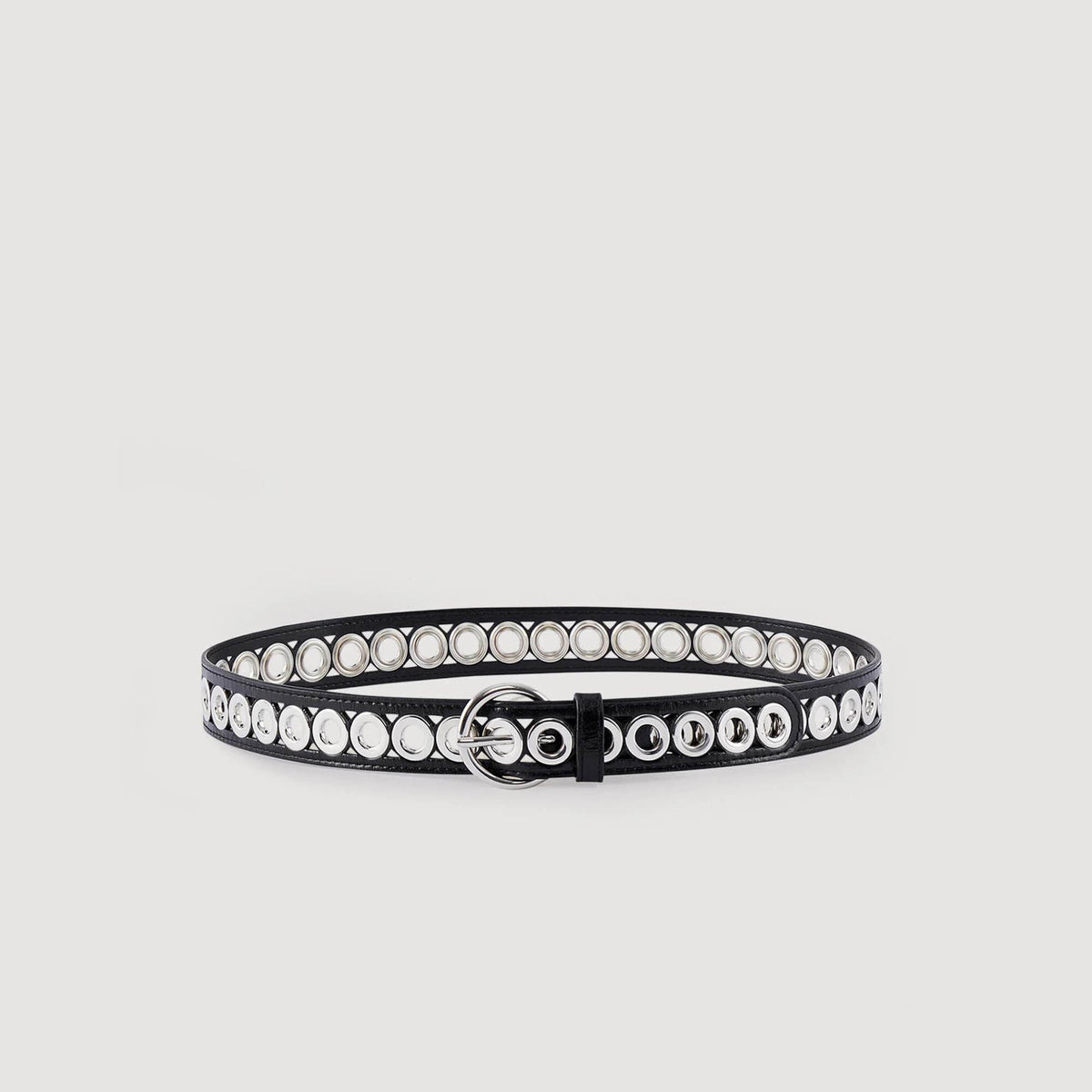 Sandro / Belt with round buckle and eyelets Black