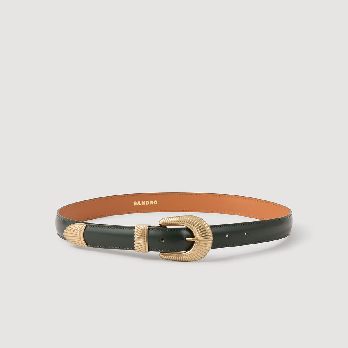 Sandro / Leather belt Bottle Green