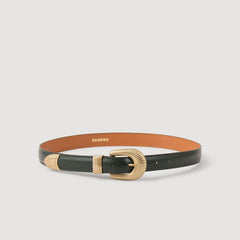 Sandro / Leather belt Bottle Green