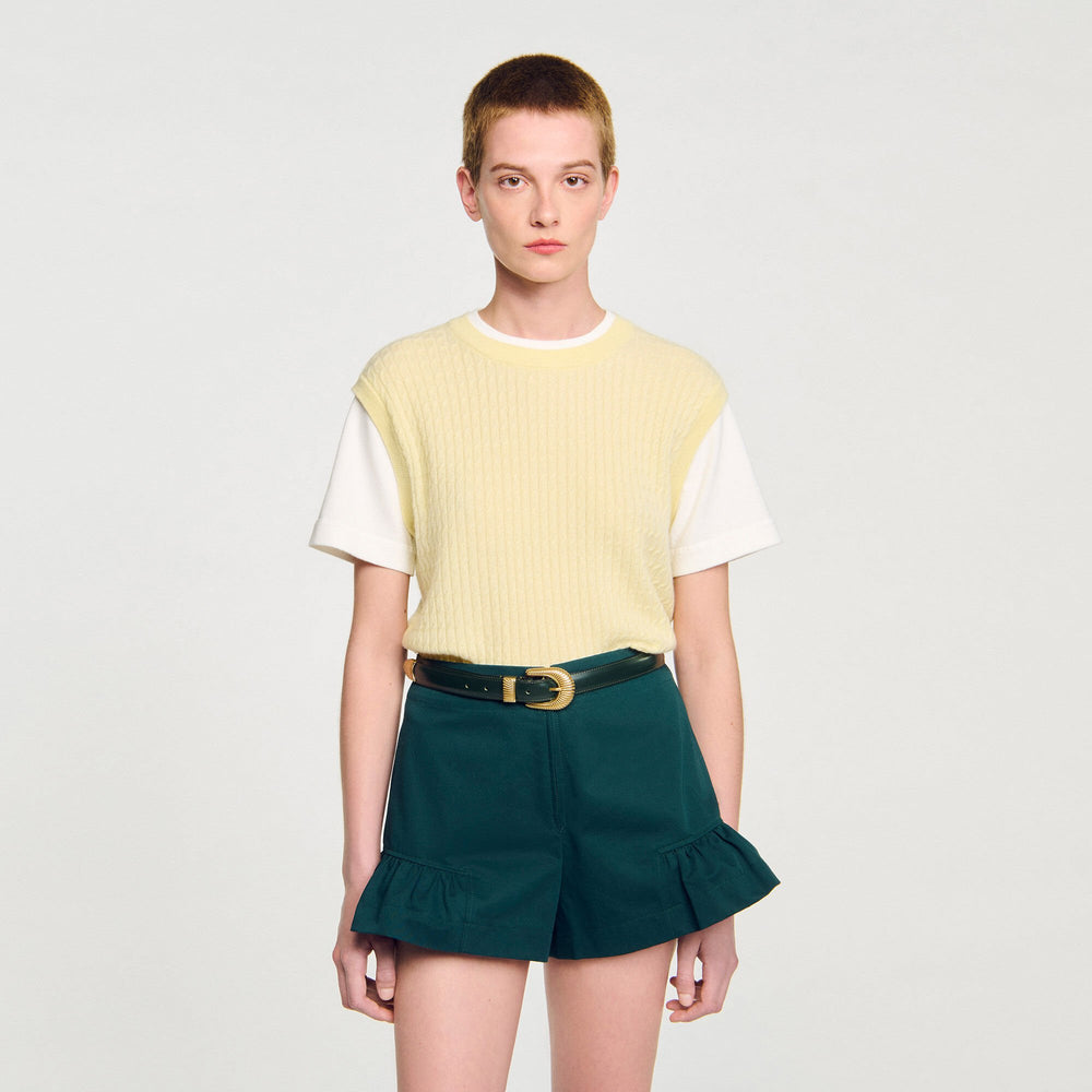 Sandro / Leather belt Bottle Green