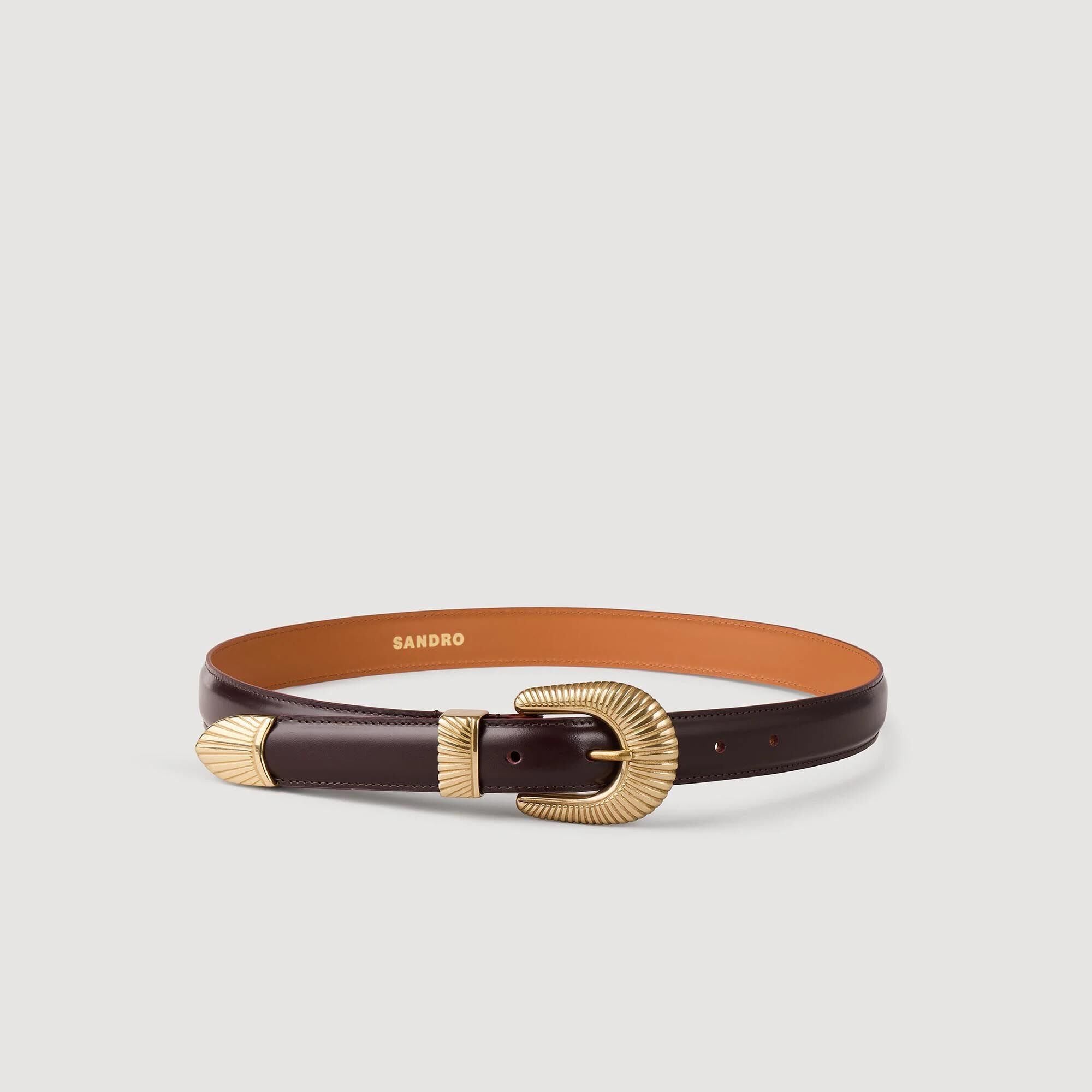 Sandro / Leather belt Bordeaux