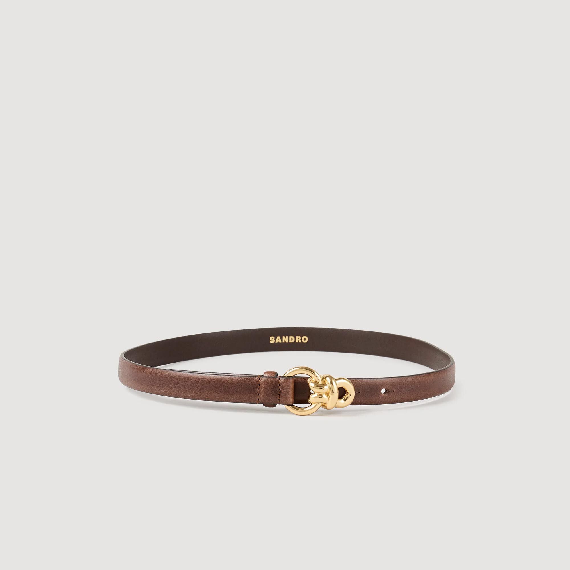 Sandro / Slim leather belt Brown
