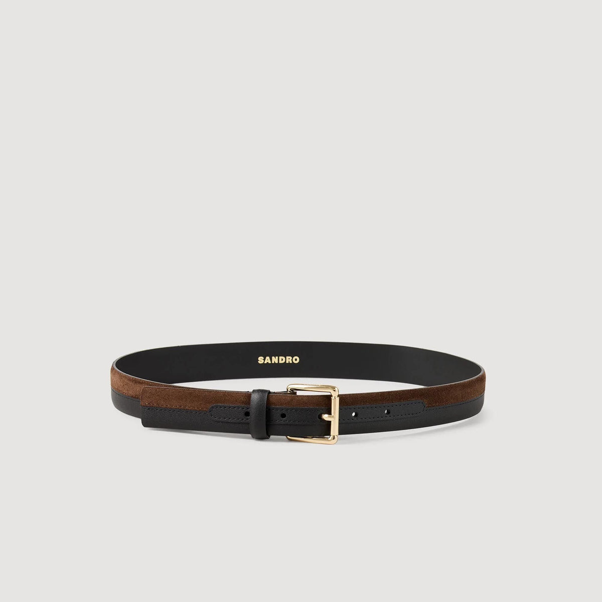 Sandro / Two-tone leather belt Brown / Black