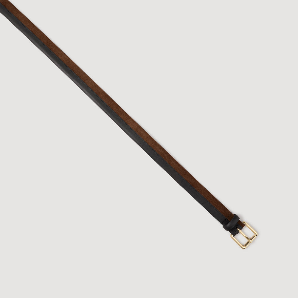 Sandro / Two-tone leather belt Brown / Black