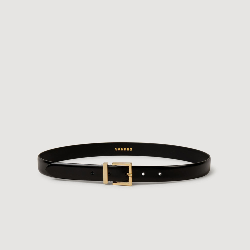 Sandro / Smooth leather belt Black