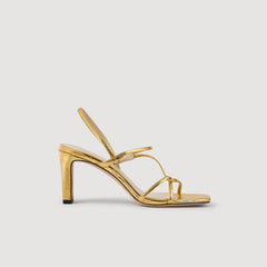 Sandro / Embossed leather sandals Gold