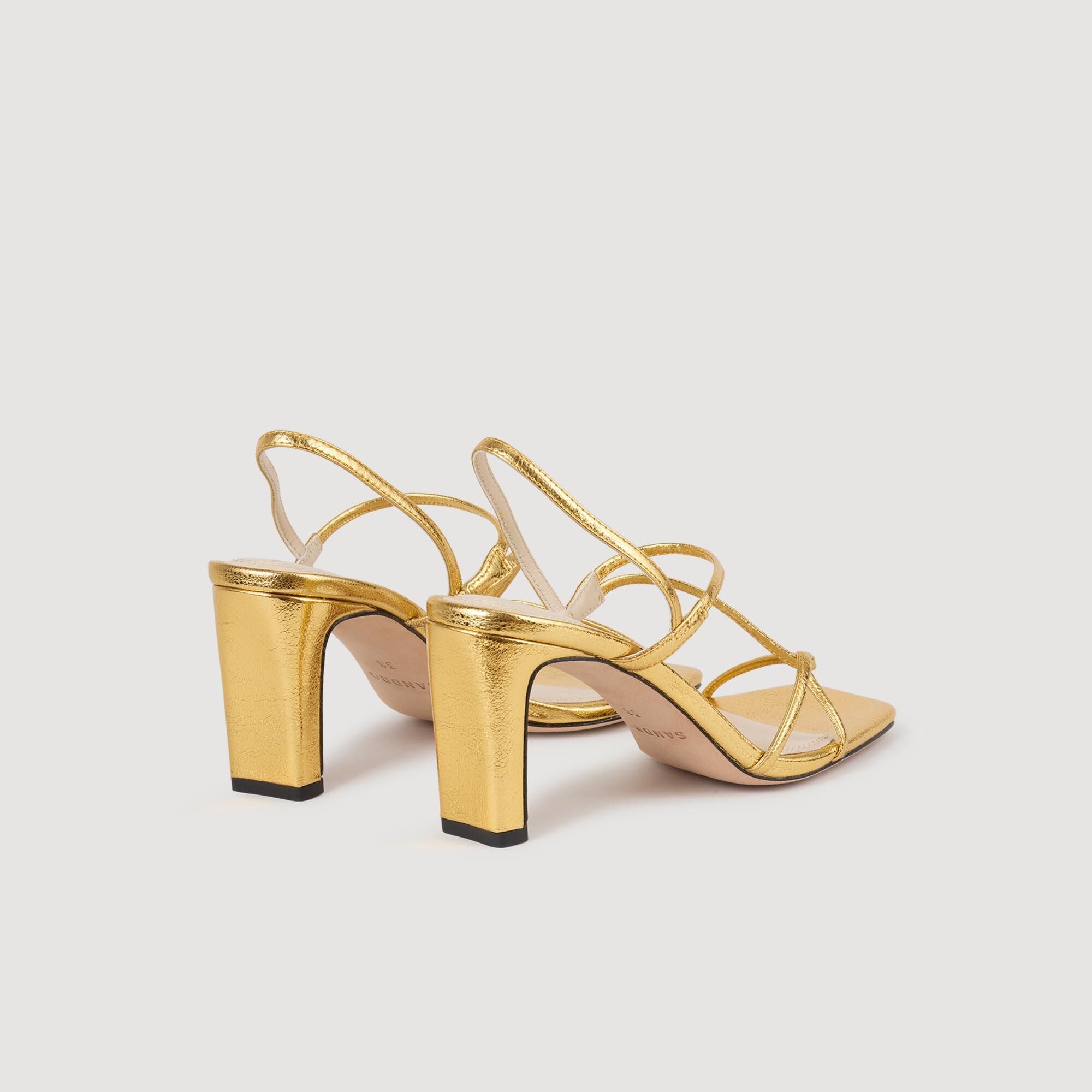 Sandro / Embossed leather sandals Gold