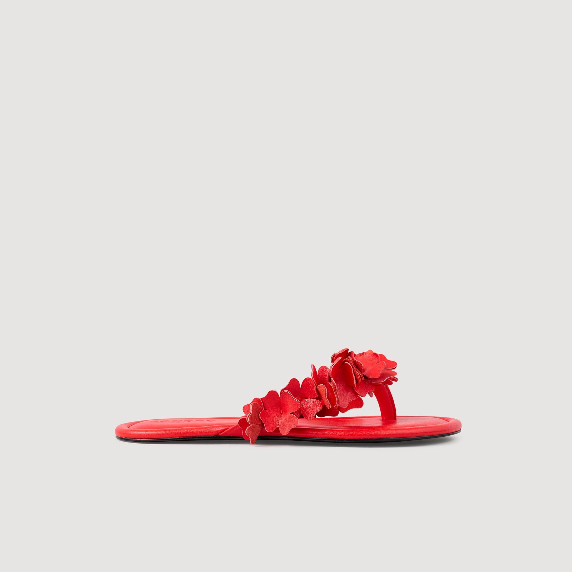 Sandro / Floral leather sandals Orange