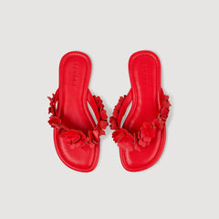 Sandro / Floral leather sandals Orange