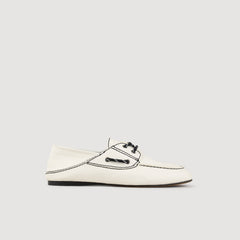 Sandro / Leather boat shoe loafers White