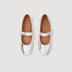 Sandro / Shiny leather ballet flats Silver