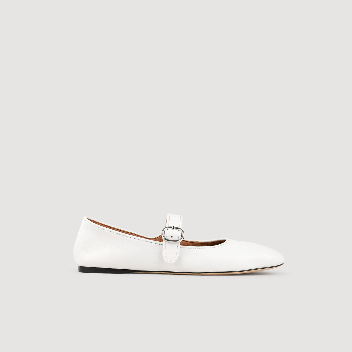 Sandro / Shiny leather ballet flats White