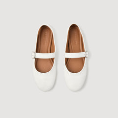Sandro / Shiny leather ballet flats White