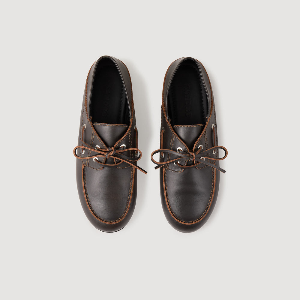 Sandro / Leather boat shoe loafers Brown