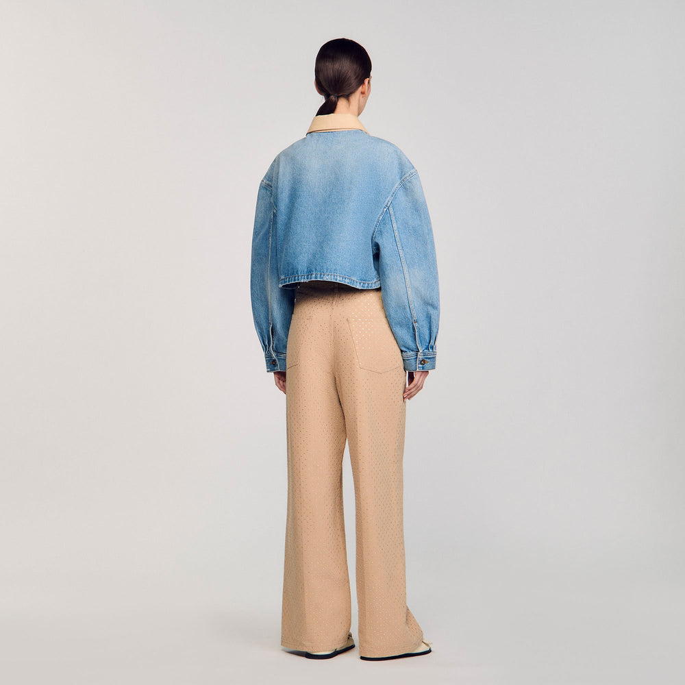 Sandro / Denim jacket with studs Blue Jean