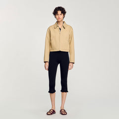 Sandro / Short jacket with rhinestone details Beige