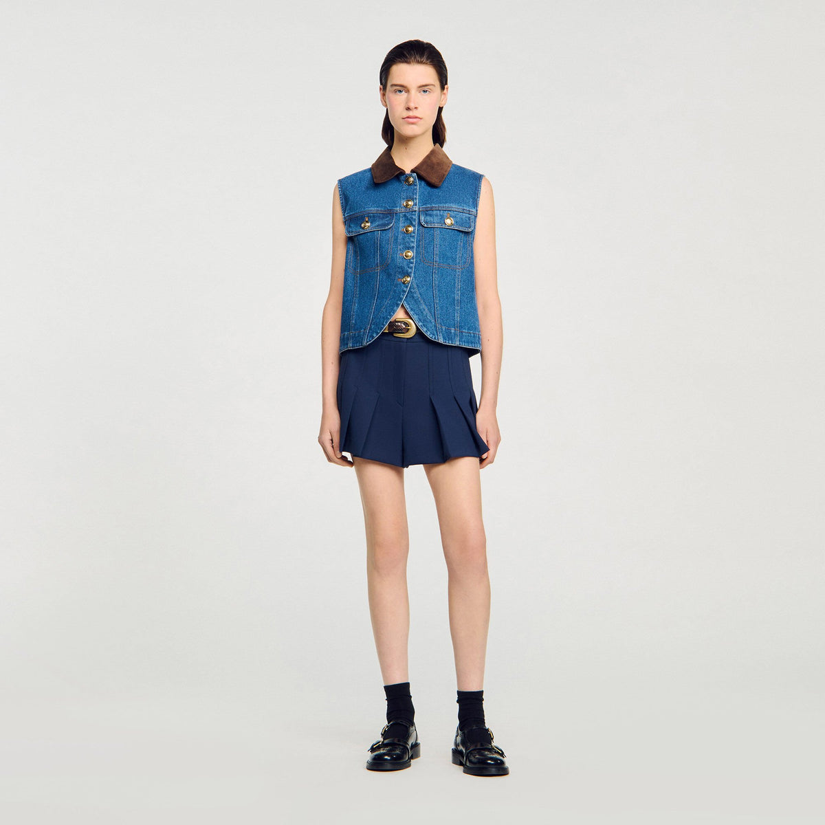 Sandro / Sleeveless denim jacket Blue Jean