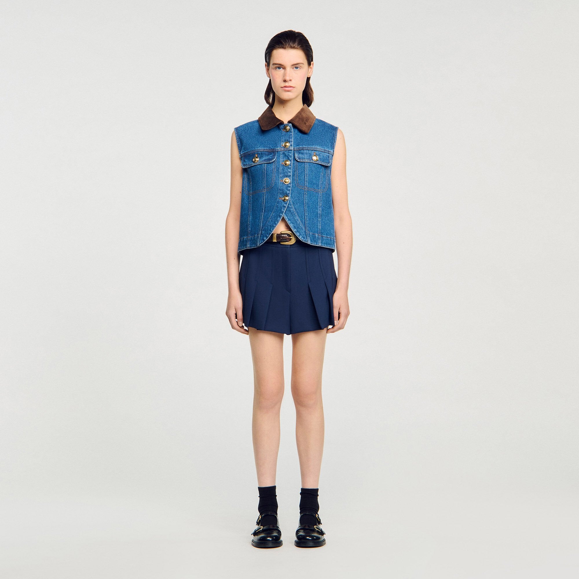 Sandro / Sleeveless denim jacket Blue Jean