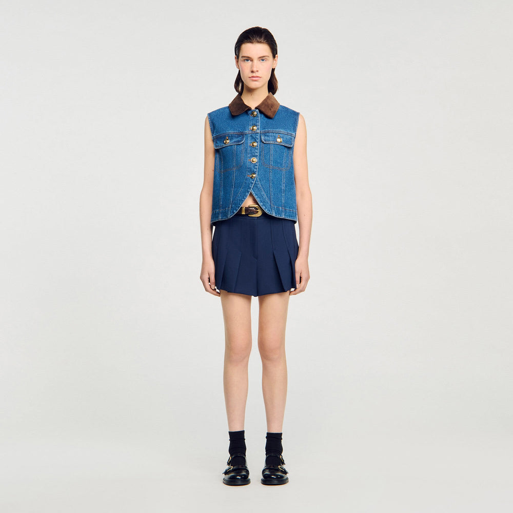 Sandro / Sleeveless denim jacket Blue Jean