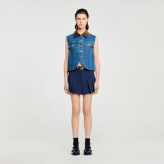 Sandro / Sleeveless denim jacket Blue Jean