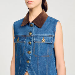Sandro / Sleeveless denim jacket Blue Jean
