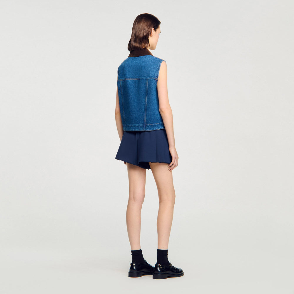 Sandro / Sleeveless denim jacket Blue Jean