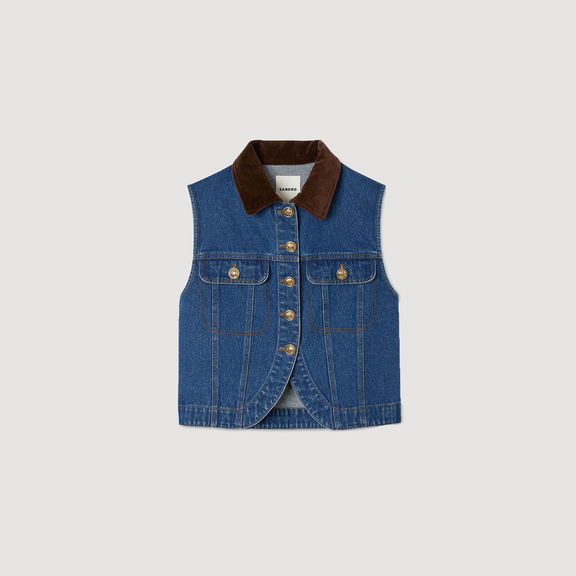 Sandro / Sleeveless denim jacket Blue Jean