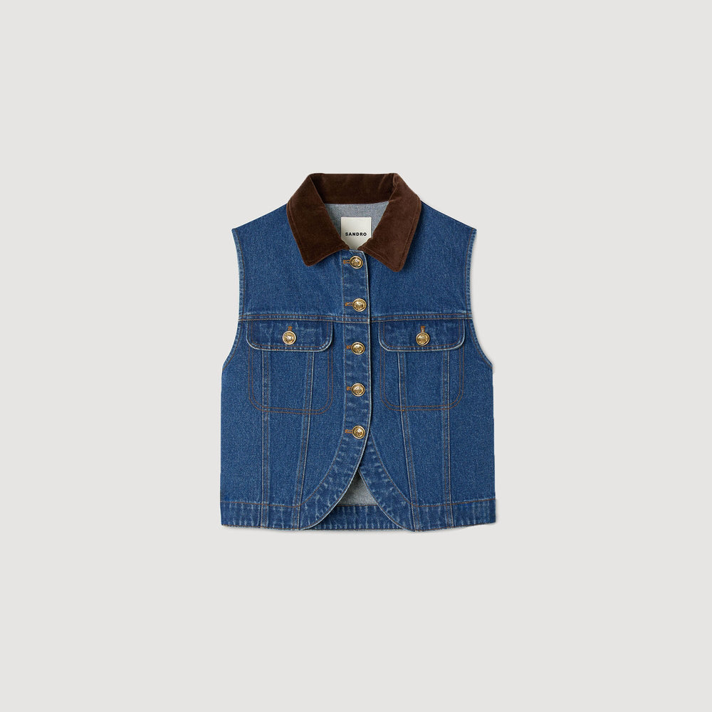 Sandro / Sleeveless denim jacket Blue Jean