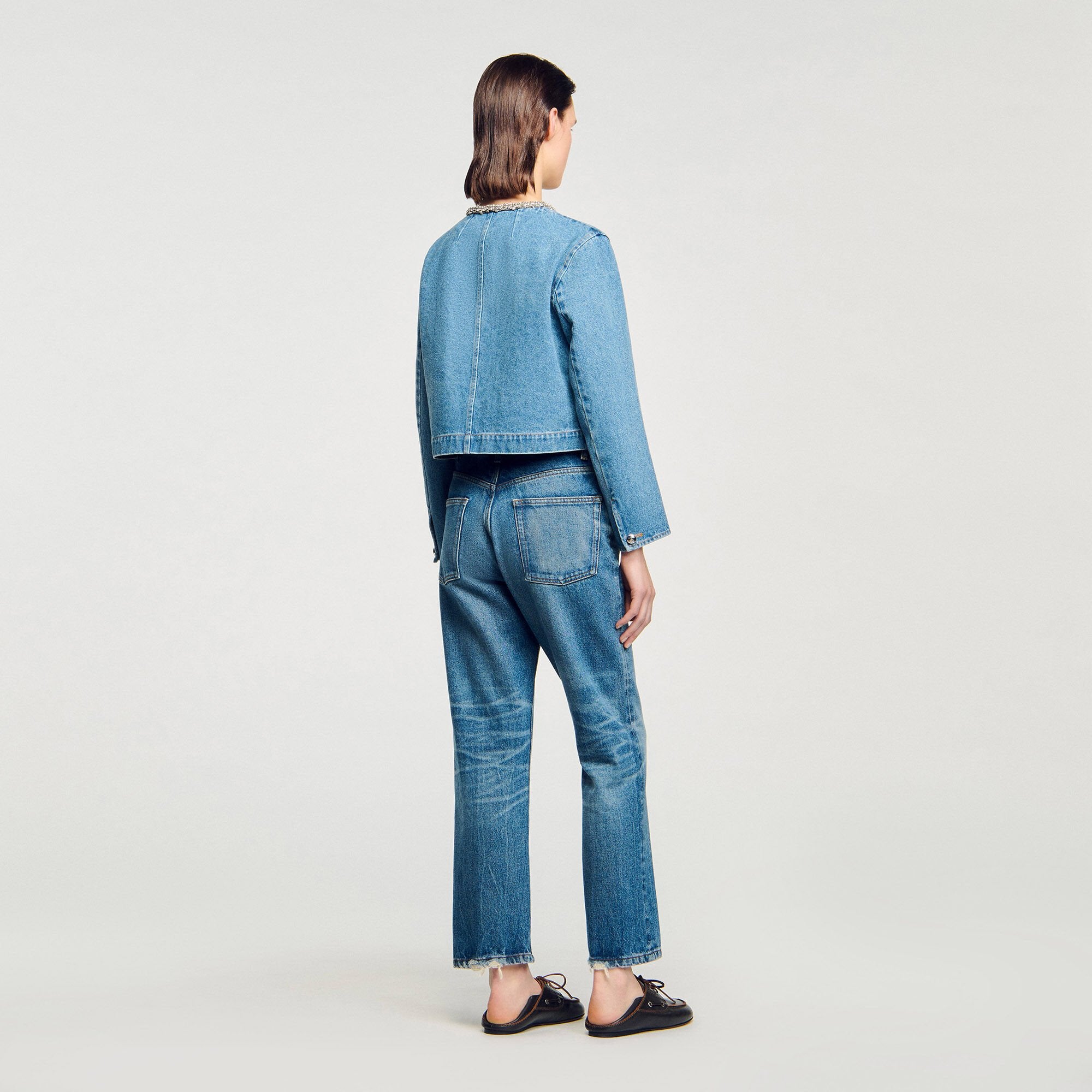 Sandro / Rhinestone denim jacket Blue Jean
