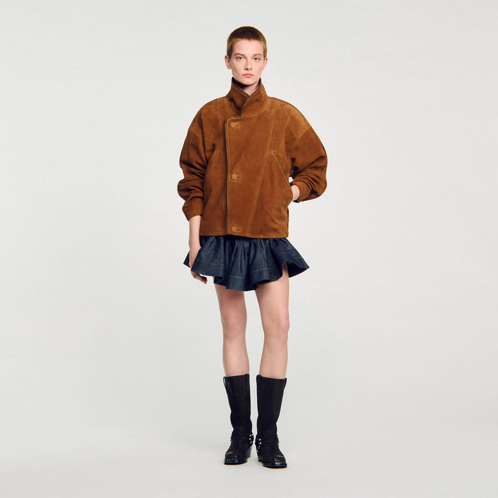 Sandro / Oversized suede jacket Brown