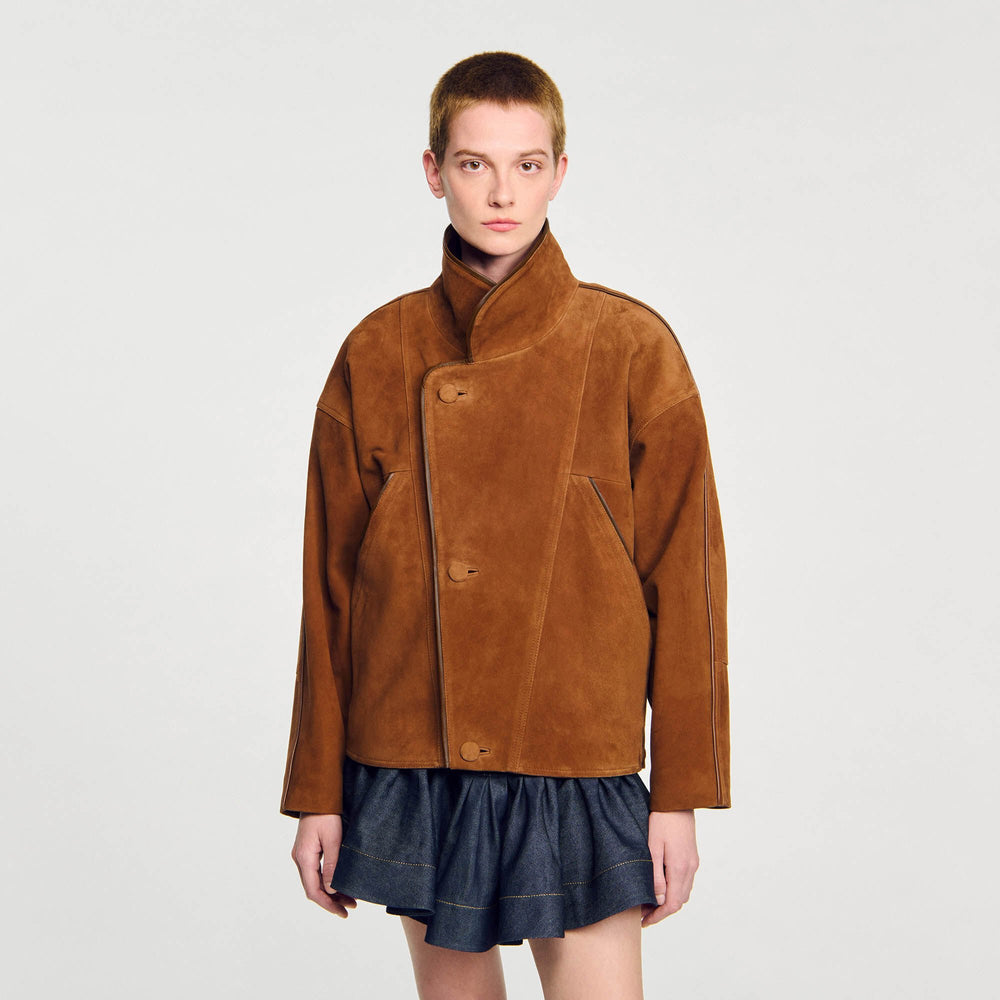 Sandro / Oversized suede jacket Brown