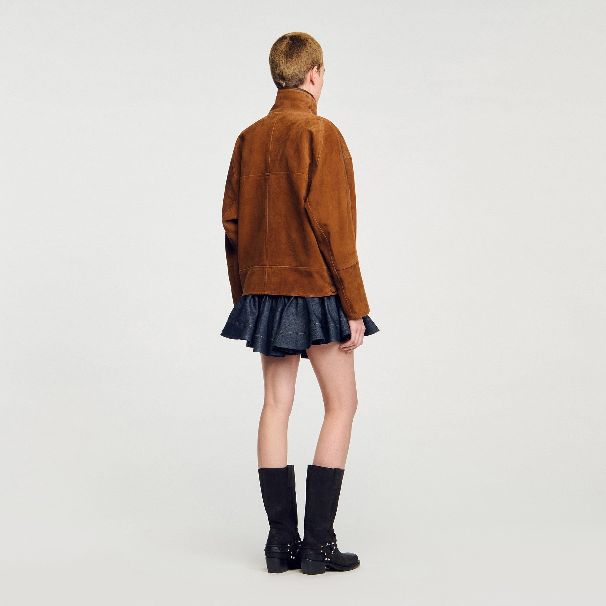 Sandro / Oversized suede jacket Brown
