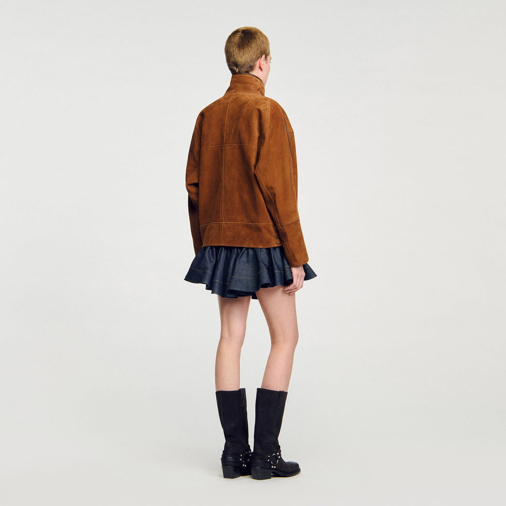 Sandro / Oversized suede jacket Brown