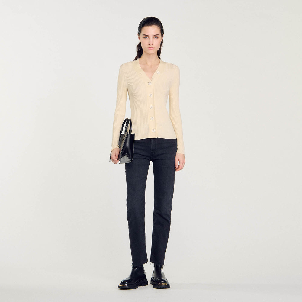Sandro / Cardigan in certified viscose Ecru