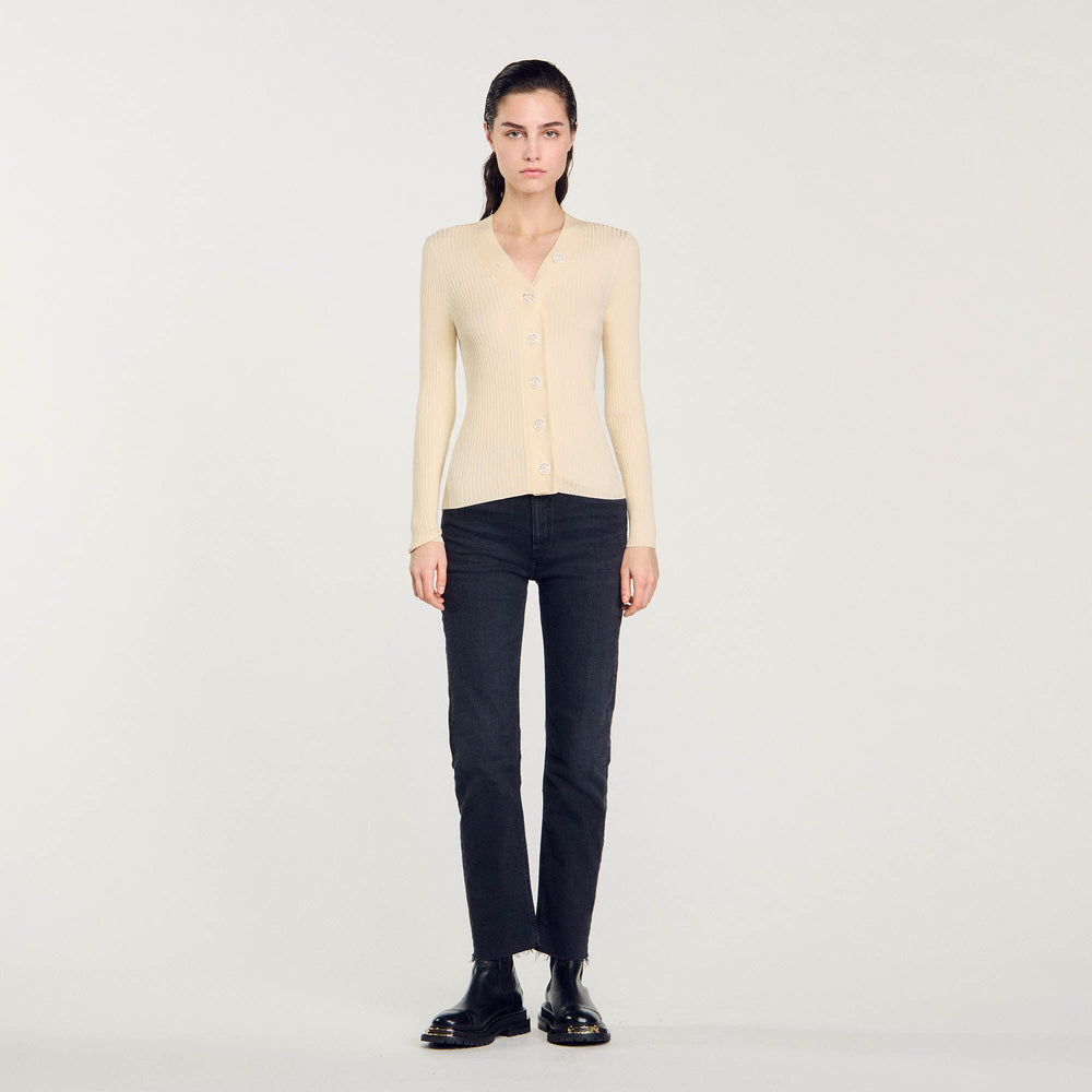 Sandro / Cardigan in certified viscose Ecru