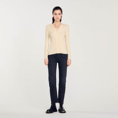 Sandro / Cardigan in certified viscose Ecru