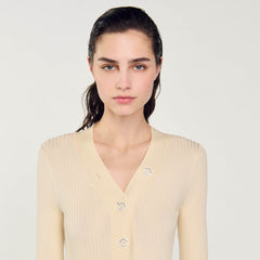 Sandro / Cardigan in certified viscose Ecru