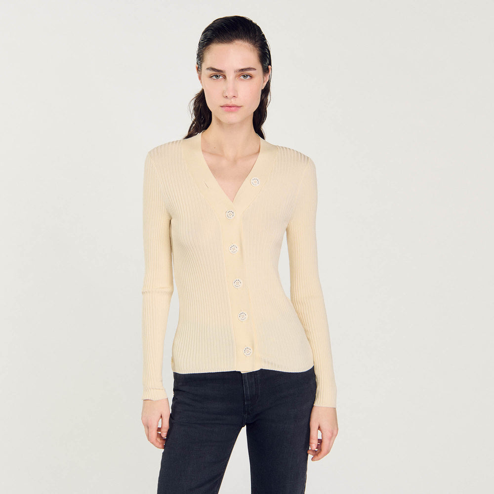Sandro / Cardigan in certified viscose Ecru